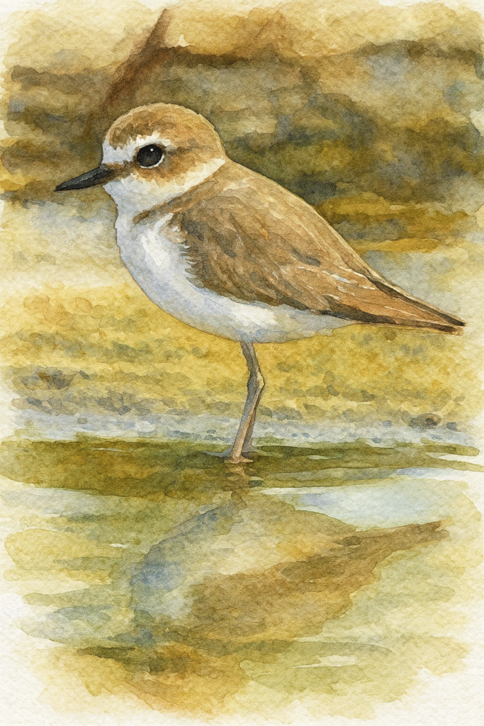 a bird standing in water